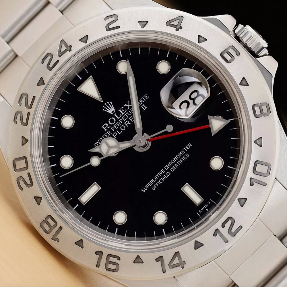 MINT ROLEX MENS EXPLORER BLACK GMT DATE 40MM WATCH